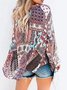 Cotton-Blend Holiday Tribal Tops