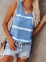 Ombre/tie-Dye Casual Shift Shirts Racer Vest Tank Tops