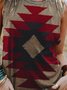 Sleeveless Geometric Vintage Printed Shirts & Tops