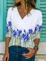 Shift Long Sleeve Floral Casual Tops