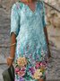 Cotton-Blend Casual Half Sleeve Knitting Dress