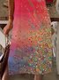 New Women Chic Plus Size Vintage Hippie Holiday Ombre/tie-Dye Shift V Neck Weaving Dress