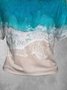 Summer Leisure Beach Gradient Color Waves Ombre/tie-Dye Holiday Short Sleeve T-shirt