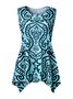 Women's Summer Casual Sleeveless Swing Tunic Floral Tank Top