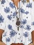 Floral Casual Cotton-Blend Tops