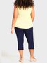 Casual Knitted Navy-blue Pants