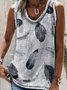 Leaves Sleeveless Shift Casual Tops