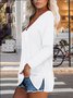 Casual and simple basic V-neck long-sleeved top