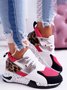 Platform Leopard Print Contrast Lace-up Sneakers