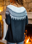 Geometric Casual Long Sleeve Sweater