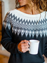 Geometric Casual Long Sleeve Sweater