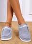 Simple Stitching Lace Casual Flat Shoes