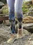 Landscape Painting Casual Cotton-Blend Leggings
