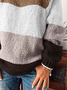 Geometric Cotton-Blend Long Sleeve Crew Neck Sweater