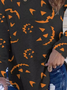 Pumpkin Face Button Long Sleeve Blouse