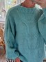 Casual Long Sleeve Acrylic Solid Sweater