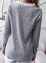 Sweat Lace Piping Long Sleeve Tops