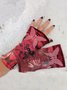 Felt Flower Warm Fingerless Gloves