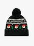Christmas Snowflake Santa Wool Ball Knitted Hat
