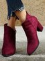 Simple Suede Zipper Ankle Boots