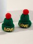 Christmas Hat Love Wool Earrings