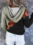 Floral Loosen Cotton Blends Sweatshirt