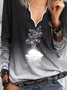 Floral Shift Casual Cotton-Blend Shirts & Tops