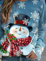 Casual Christmas Snowman Long Sleeves Hoodies & Sweatshirts