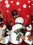 Christmas Snowman Household Daily Vintage Casual Cotton Blends T-shirt