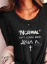 Casual Letter Crew Neck Shirts & Tops
