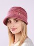 Faux Wool Simple Diamond Warm Bucket Hat