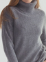 High elastic long sleeve high neck basic warm sweater