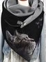 Cotton Casual Cat Print Scarf