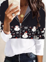 Loosen Cotton Blends Christmas Snowman Sweatshirts