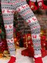 Cartoon Christmas Snowman Regular Fit Pants