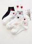 Valentine's Day Simple Heart Jacquard Cotton Socks