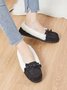 Simple Bow And Velvet Warm Flat Shoes