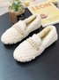 Elegant Pearl Plush Warm Loafers