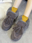 Simple Tassel Stitching And Velvet Warm Flat Shoes