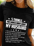 Five Things About My Husband Letter T-shirt