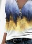 Casual Abstract Lapel Shirt & Top