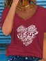 V Neck Loosen Casual Jesus T-shirt