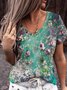 Loosen Casual Floral Shirts & Tops
