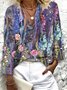 Floral Casual Vacation Cotton Blends Regular Fit Tops