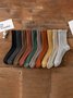 Plain Thick Warm Cotton Socks 10 Piece Set
