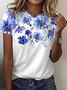 Floral Vacation Cotton Blends Shirts & Tops
