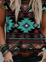 Round Neck Regular Fit Tribal Casual Shirts & Tops