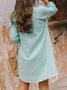 Casual V Neck Buttoned Loosen Dress