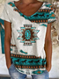V Neck Casual Loosen Tribal Short Sleeve T-shirt