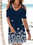 Hollow Out Floral Printed Casual Dresses
